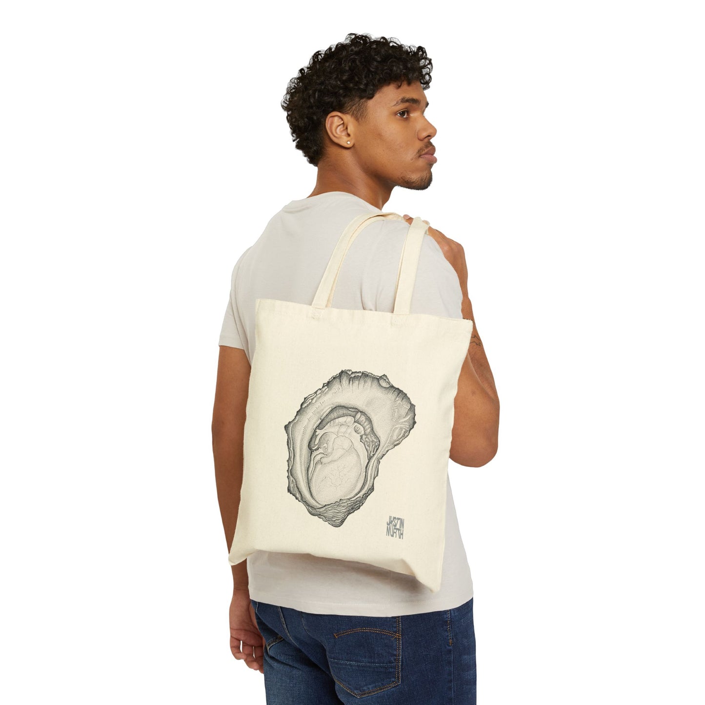 Cotton Canvas Oyster Tote Bag